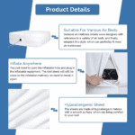 Fitted Sheet for Air Mattress Inflate without Disassembly Convenient & Firm Deep up to 21" White -Twin XL - Image 2