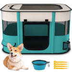 Pet Playpen, Foldable Portable Dog Cat Playpens Exercise Kennel Tent, Removable Shade Cover, Indoor Outdoor Travel Camping Use(M) - Image 4