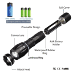 Super-Bright 90000LM LED Tactical Flashlight 5 Modes Zoomable Torch Searchlight - Image 2