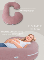 Cooling Pregnancy Pillow, Maternity Pillow with Soft Cotton Cover, C Shaped for Pregnant Sleeping (Cooling Cotton-Pink) - Image 3