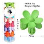 Flower Hair Claw Clips Flower Hair Clips 8PCS Cute Hair Clip Matte Hair Clips Big Claw Clip Strong Hold Jaw Daisy Clip Barrettes Large Hair Clamps Thin Thick Hair for Women Girls Gifts 8 Colors - Image 2