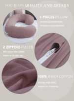 Cooling Pregnancy Pillow, Maternity Pillow with Soft Cotton Cover, C Shaped for Pregnant Sleeping (Cooling Cotton-Pink) - Image 4