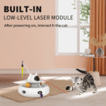4 in 1 Indoor Interactive Cat Toy Smart Cat Feather Wand USB Rechargeable Cat Teaser White - Image 7