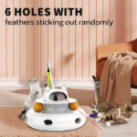 4 in 1 Indoor Interactive Cat Toy Smart Cat Feather Wand USB Rechargeable Cat Teaser White - Image 8