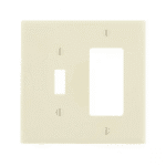2-Gang Light Almond 1-Toggle / 1-Decora/Rocker Nylon Midway/Midsize Wall Plate (1-Pack) PJ126-T - Image 2