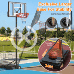 44" Portable Basketball Hoop System, 4.4-10 Ft Height Adjustable Basketball Goal System with Wheels and Shatterproof Backboard and Large Base for Adults Kids Outdoor Indoor Court - Image 7
