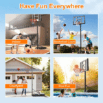 44" Portable Basketball Hoop System, 4.4-10 Ft Height Adjustable Basketball Goal System with Wheels and Shatterproof Backboard and Large Base for Adults Kids Outdoor Indoor Court - Image 12