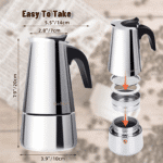 Godmorn Stovetop Espresso Maker, Moka Pot, Percolator Italian Coffee Maker, 300Ml/10Oz/6 Cup (Espresso Cup=50Ml), Classic Cafe Maker, Stainless Steel , Suitable for Induction Cookers - Image 5
