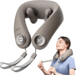 Shiatsu Cordless Neck and Shoulder Massager with Heat, Rechargeable & Hands-Free Design for Mom Dad