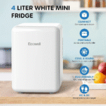 [US Direct] ECOWELL WRE100 Mini Fridge for Bedroom 4L/6 Can Skincare Fridge AC/DC Portable Compact Small Refrigerator for Office Dorm Car Desk for Skin Care Makeup Cosmetic - Image 2