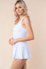 White Birch Sleeveless Swim Dress - Performance Knit Swimwear - Image 3