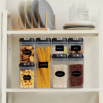 7-Piece Plastic Stackable Airtight Food Storage Container Set - Black - Image 2