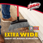 15 In. High Power Rough Surface Angle Broom with Steel Handle - Image 2