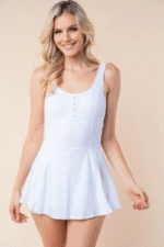 White Birch Sleeveless Swim Dress - Performance Knit Swimwear