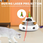 4 in 1 Indoor Interactive Cat Toy Smart Cat Feather Wand USB Rechargeable Cat Teaser White - Image 6