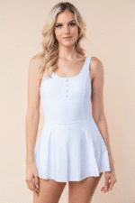 White Birch Sleeveless Swim Dress - Performance Knit Swimwear - Image 4