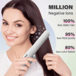 Professional 1.18 in Ceramics Flat Iron Hair Straightener, Wireless, Rechargeable, Portable, USB, White - Image 3