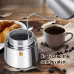 Godmorn Stovetop Espresso Maker, Moka Pot, Percolator Italian Coffee Maker, 300Ml/10Oz/6 Cup (Espresso Cup=50Ml), Classic Cafe Maker, Stainless Steel , Suitable for Induction Cookers - Image 4