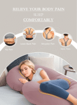 Cooling Pregnancy Pillow, Maternity Pillow with Soft Cotton Cover, C Shaped for Pregnant Sleeping (Cooling Cotton-Pink) - Image 5