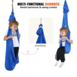 Sensory Swing for Kids 3.1 Yds. Therapy Swing for Children with Special Needs Cuddle Swing Indoor Outdoor Hammock, Blue - Image 5