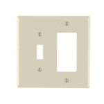 2-Gang Light Almond 1-Toggle / 1-Decora/Rocker Nylon Midway/Midsize Wall Plate (1-Pack) PJ126-T