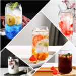 Bamboo Lid Glass Cups with Glass Straw, Beer Can Shaped Drinking Glasses, 16 Oz - Ideal for Whiskey, Soda, Tea, Water, Gift (4 Pack) - Image 7