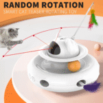 4 in 1 Indoor Interactive Cat Toy Smart Cat Feather Wand USB Rechargeable Cat Teaser White - Image 2