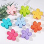 Flower Hair Claw Clips Flower Hair Clips 8PCS Cute Hair Clip Matte Hair Clips Big Claw Clip Strong Hold Jaw Daisy Clip Barrettes Large Hair Clamps Thin Thick Hair for Women Girls Gifts 8 Colors - Image 4