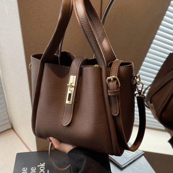 Women'S Solid Color Faux Leather Bucket Bag, Fashionable Crossbody Bag with Adjustable Strap, Casual Versatile Bucket Bag for Daily Used