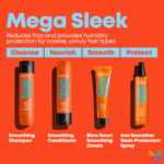 Mega Sleek Shampoo and Conditioner Set - Smoothing, Anti-Frizz, Detangling, for Dry, Damaged & Frizzy Hair, Nourishes with Shea Butter, Vegan - Image 6