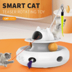 4 in 1 Indoor Interactive Cat Toy Smart Cat Feather Wand USB Rechargeable Cat Teaser White - Image 5